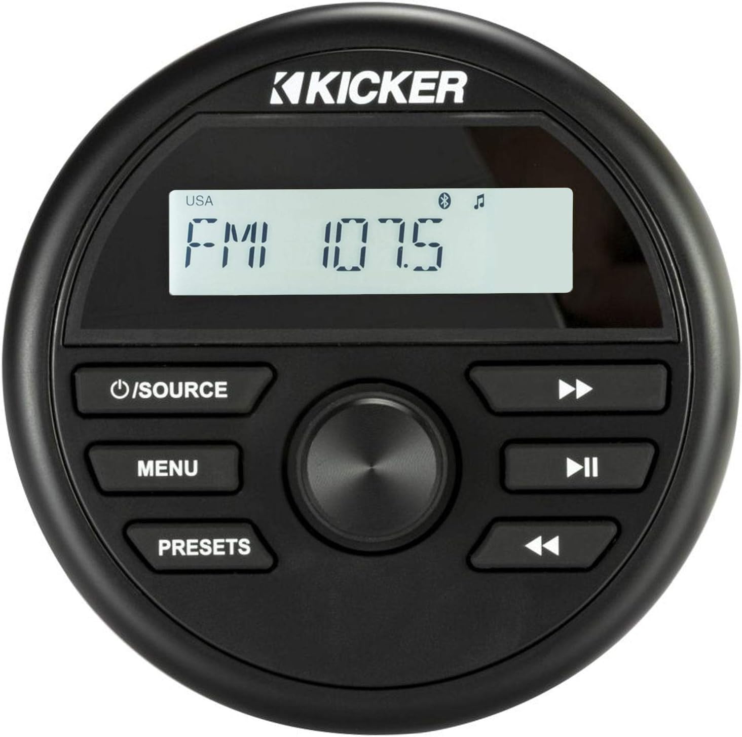 Kicker 46KMC2 Weather-Resistant Gauge-Style Media Center with Bluetooth