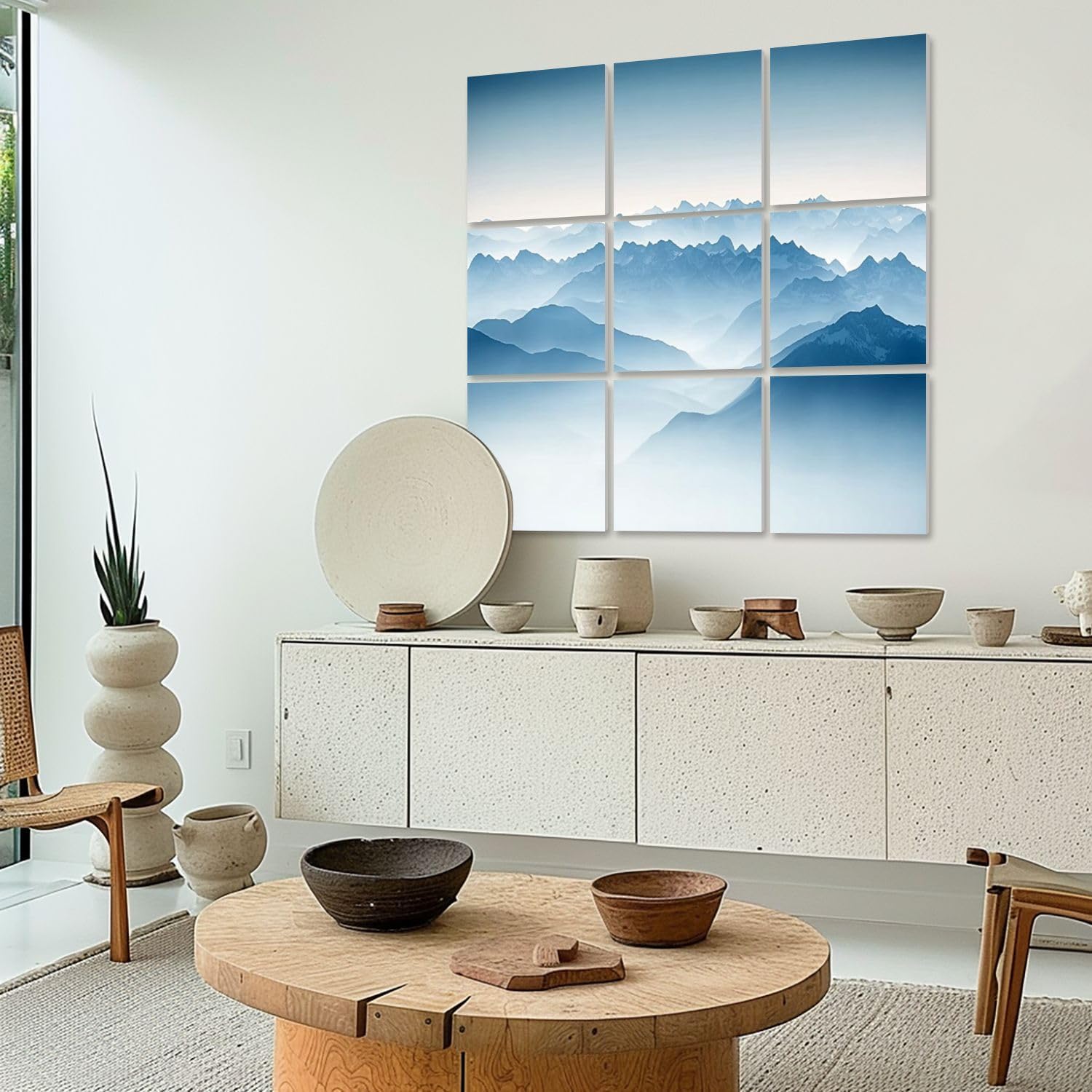 Art Acoustic Panels Self Adhesive The Alps 9 Packs Decorative Soundproof Wall Panels Large Sound Absorbing Panels for Home Office 60