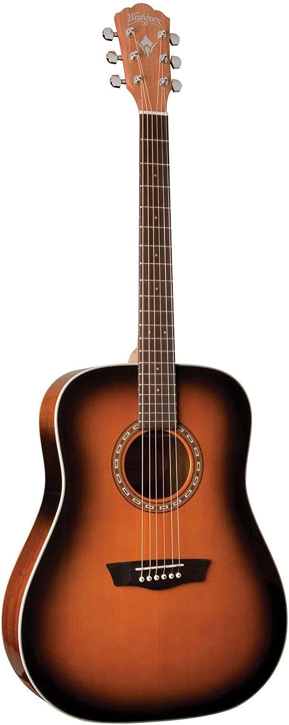 Washburn 6 String Acoustic Guitar, Right (WD7SATB-A)