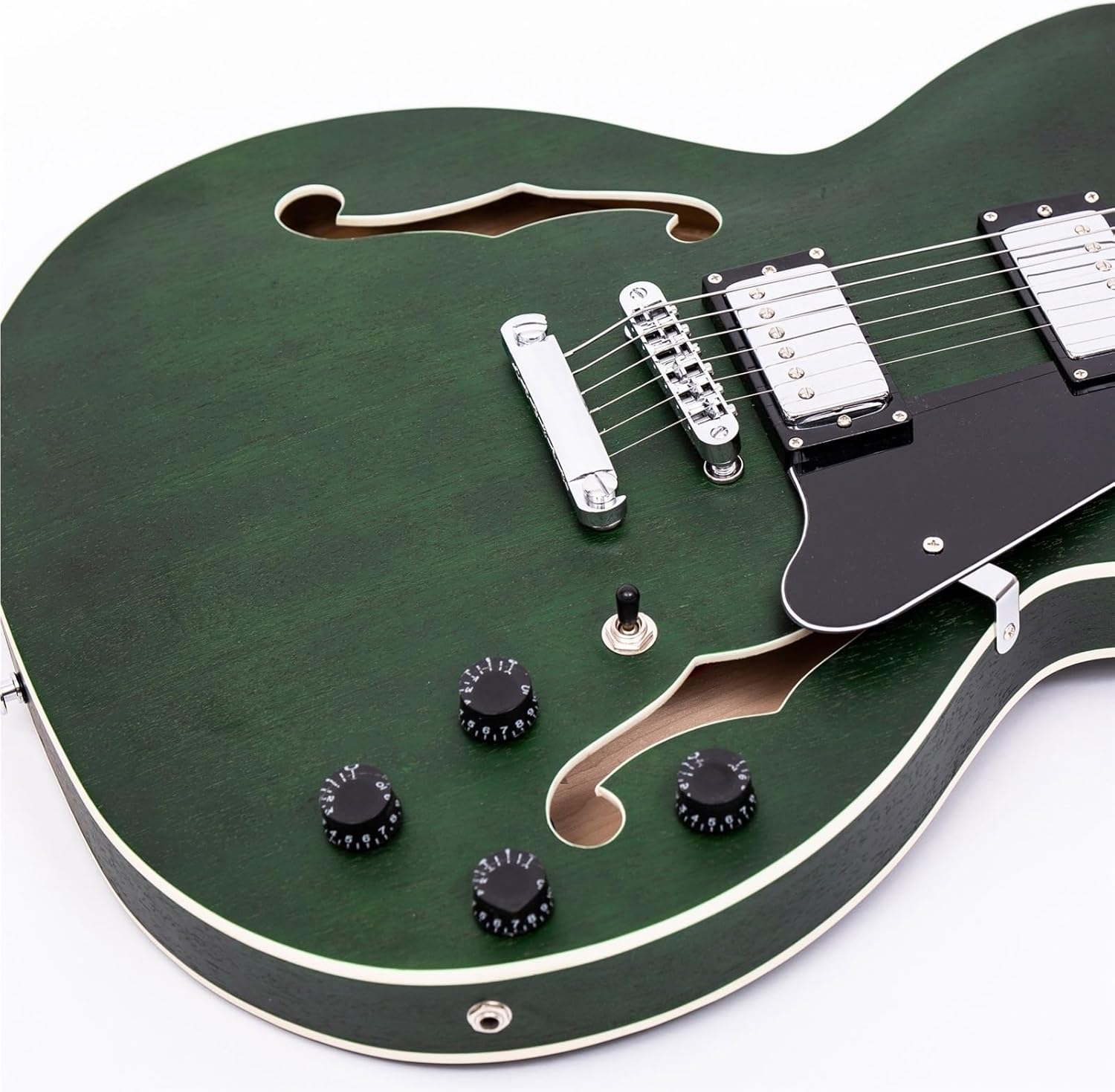 Beginner Electric Guitar Kits 22 Fret Semi Hollow Jazz Electric Guitar(Red)