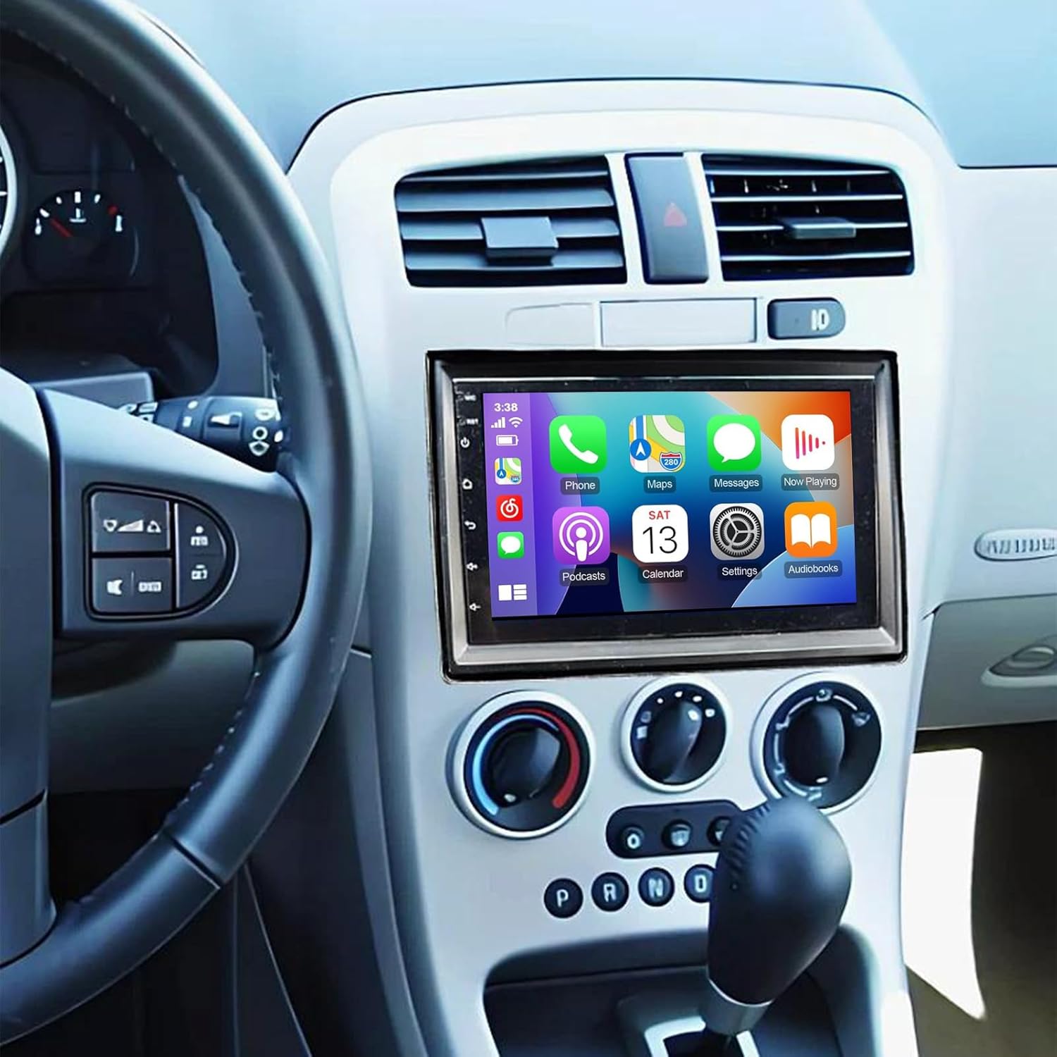 PHEZEN 7 inch Touchscreen Car Stereo Fit for Chevy Equinox 2005-2009, Android 13 Double Din Car Radio with Carplay & Android Auto in-Dash Navigation BT Mirror Link WiFi Backup Camera 2+32G