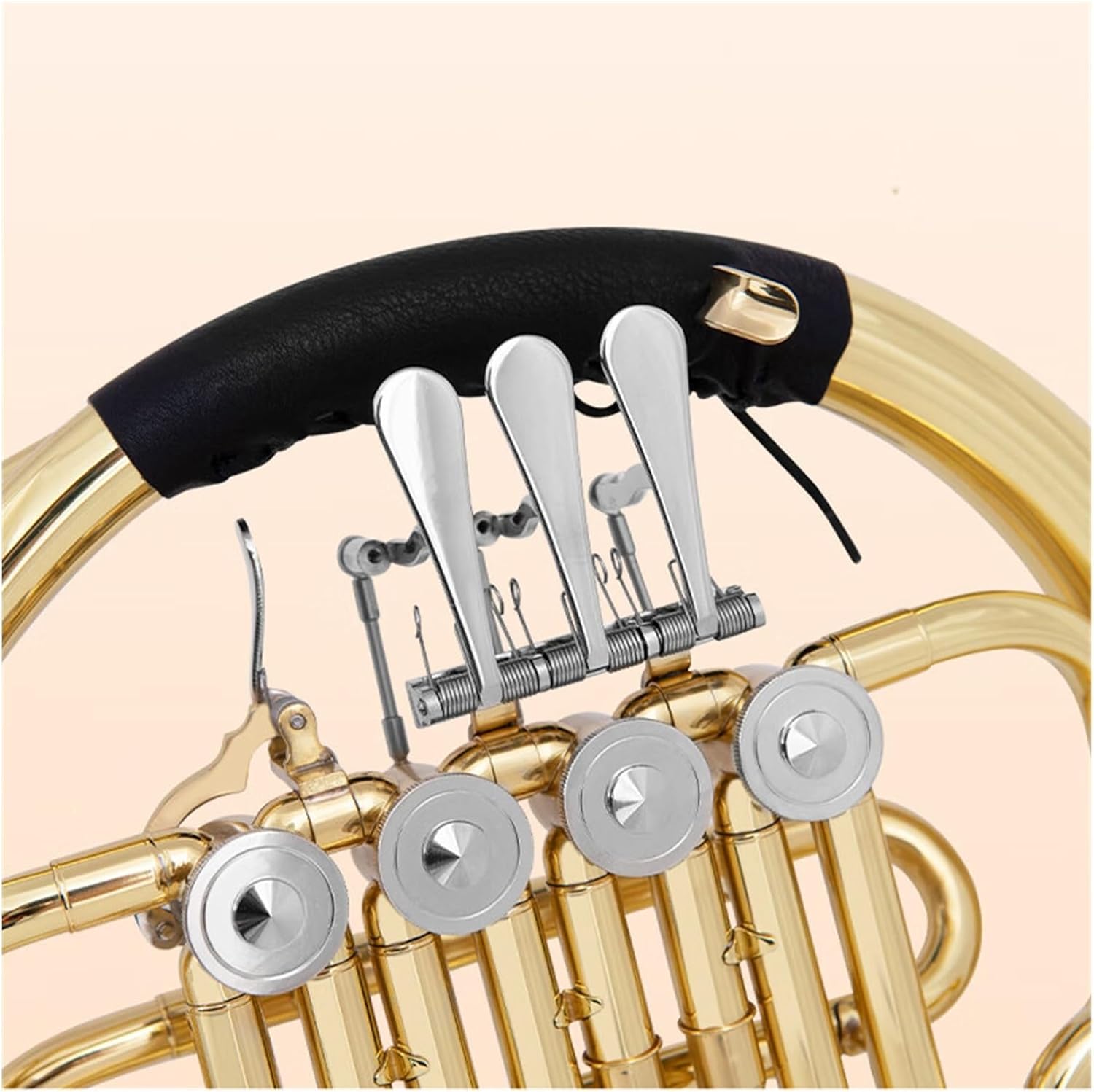 French Horn Instrument 4 Keys B Flat Brass Single Row
