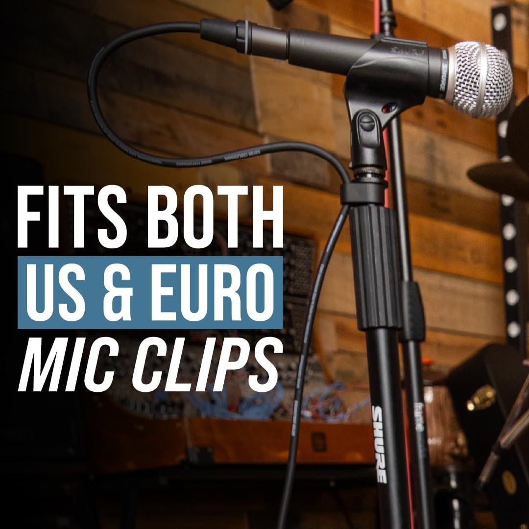 Shure by Gator Round Base Mic Stand with Standard Height-Adjustable Twist Clutch and 10