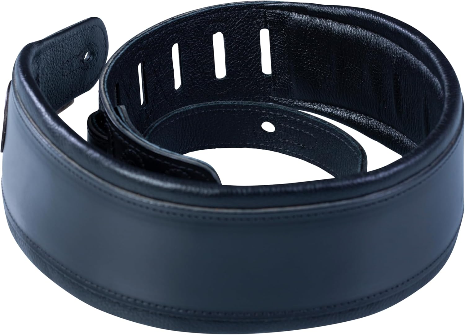 Levy's Leathers Veg Tan Leather Guitar Strap,Black