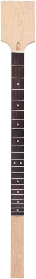 Maple Wood Guitar Neck Fretboard, Bass with Rosewood Unfinished DIY Part for 3 or 4 Strings Cigar Box Guitar