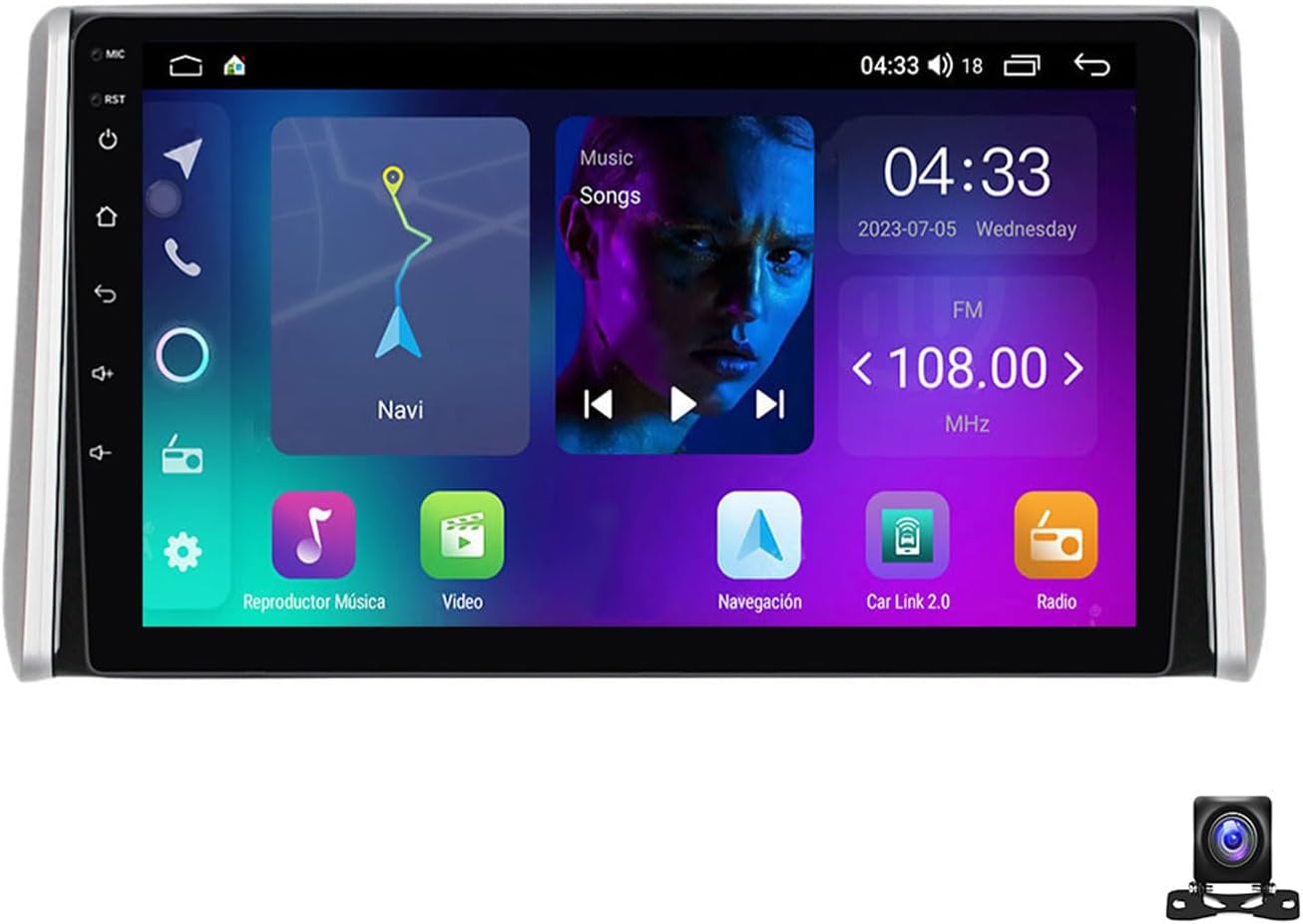 9 Inch Car Stereo for Toyota RAV4 2018/2019/2020, Touch Screen with MP5 Player 4G/USB/RDS/DSP/Wireless CarPlay, Portable Car Radio