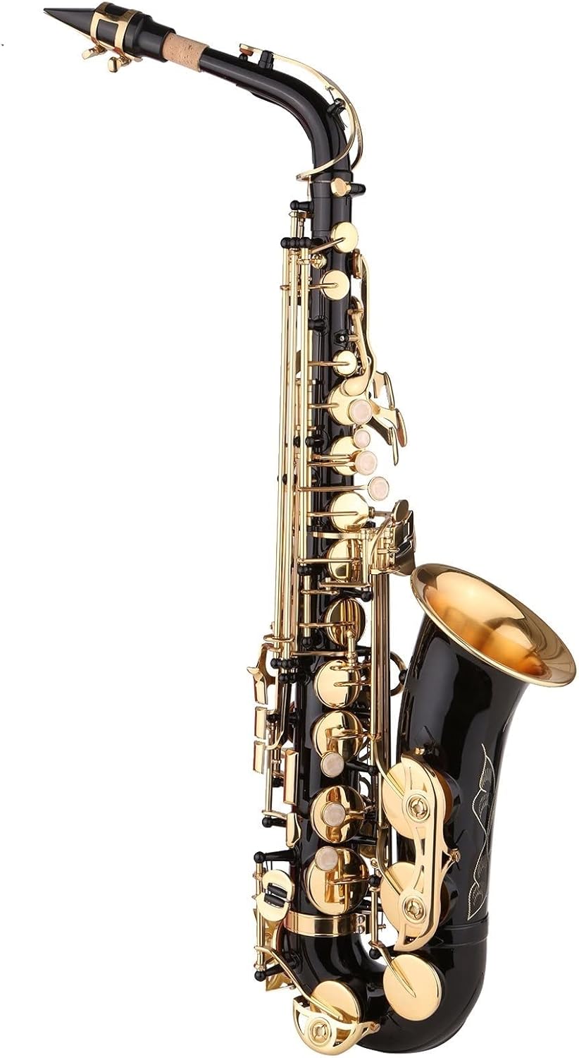 E-Flat Saxophone Brass EB Alto Sax Paint Gold Lacquer Woodwind Instruments with Case Accessories