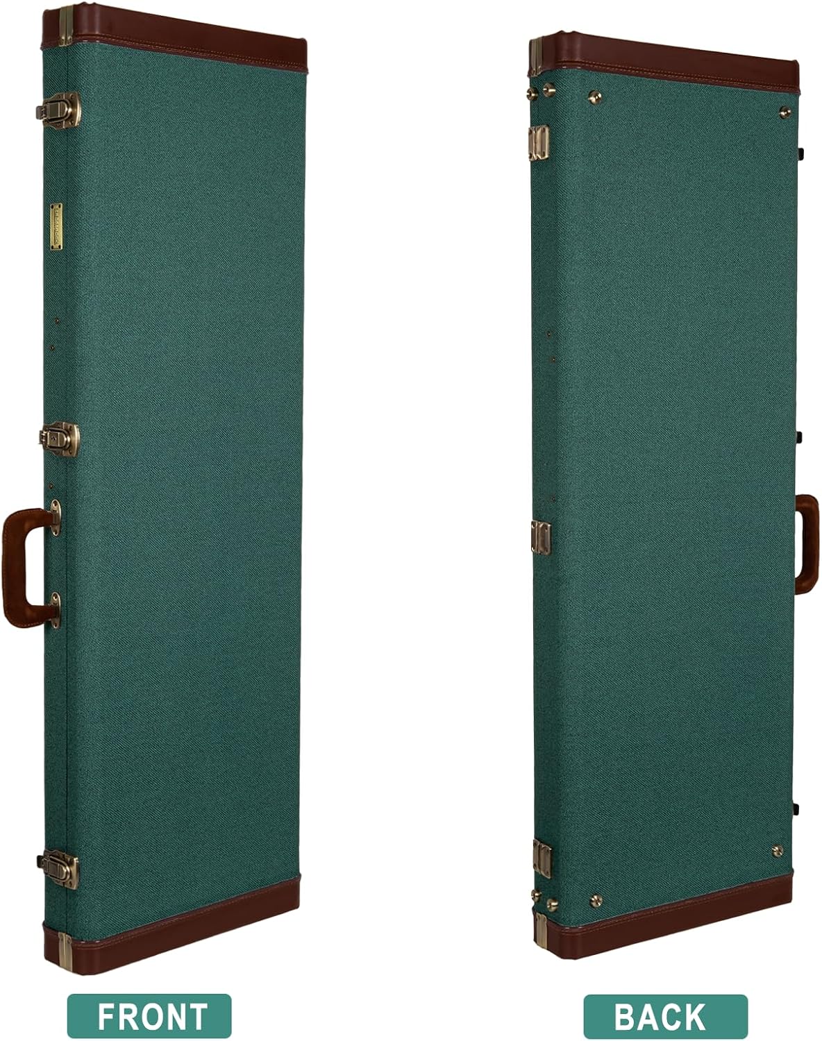 Crossrock Master Series Fender Precision & Jazz Bass Guitar Case | Malachite Blue Tweed Exterior, Re-Engineered Wooden Shell, Leather Handle(CRW720BMB)