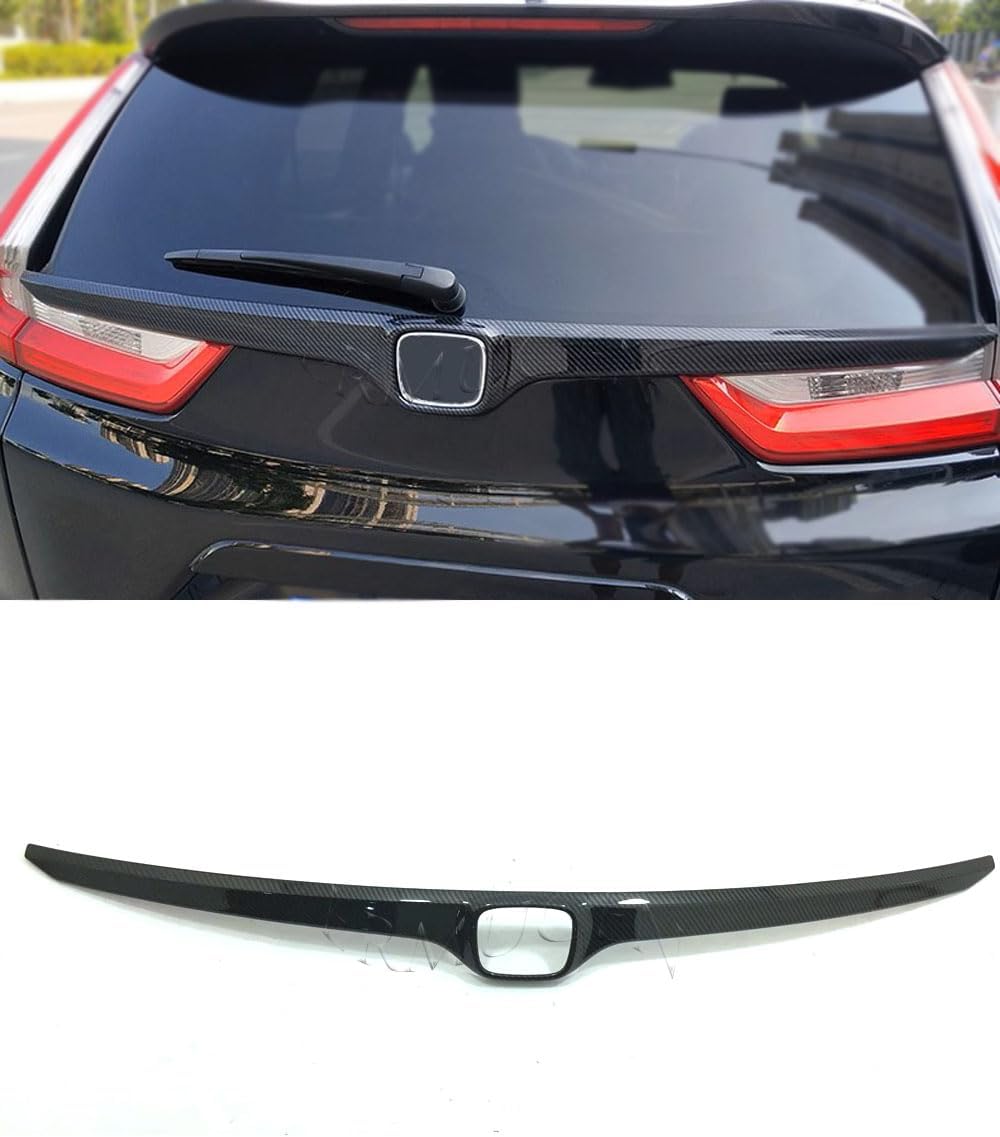 Car Accessories Rear Exterior Trunk Streamer Cover Trim Strip Fit for Honda CRV 2017 2018 2019 2020 2021 2022 (Carbon Fiber Style) 1PCS ABS