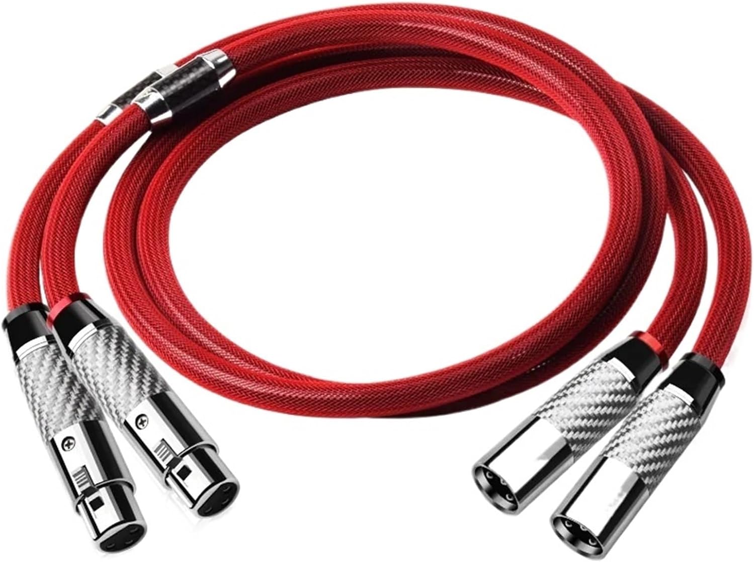 One Pair 2XLR Male To 2XLR Female Cable Hi-end Pure Silver 2XLR Balanced Cable for Microphone Amplifier(1.5m)