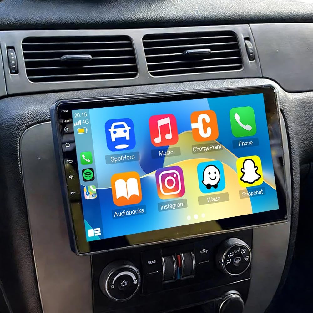 10 Inch IPS Touchscreen Android 15 Car Stereo for Chevrolet Suburban 2007 2008 2009 2010 2011 2012 2013 2014 with Wireless CarPlay & Android Auto,Support WiFi 6, Bluetooth 5.4, Backup Camera, SWC