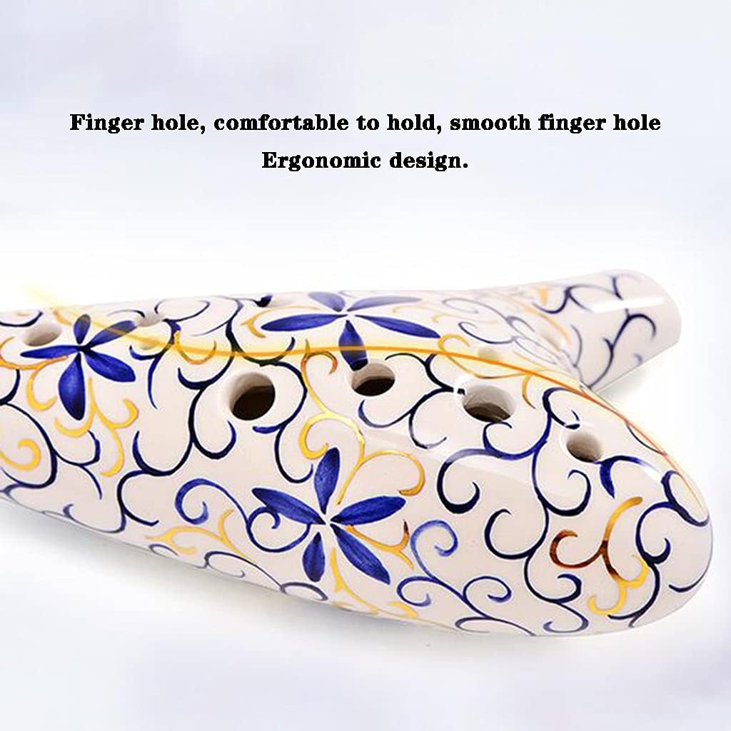 Ocarinas 12-Hole Alto AG Tone Music Professional Playing Flute Instrument 12 Hole Whistle Flute Instrument with Lanyard (Color : Blue, Size : 19 * 10 * 5.5cm)