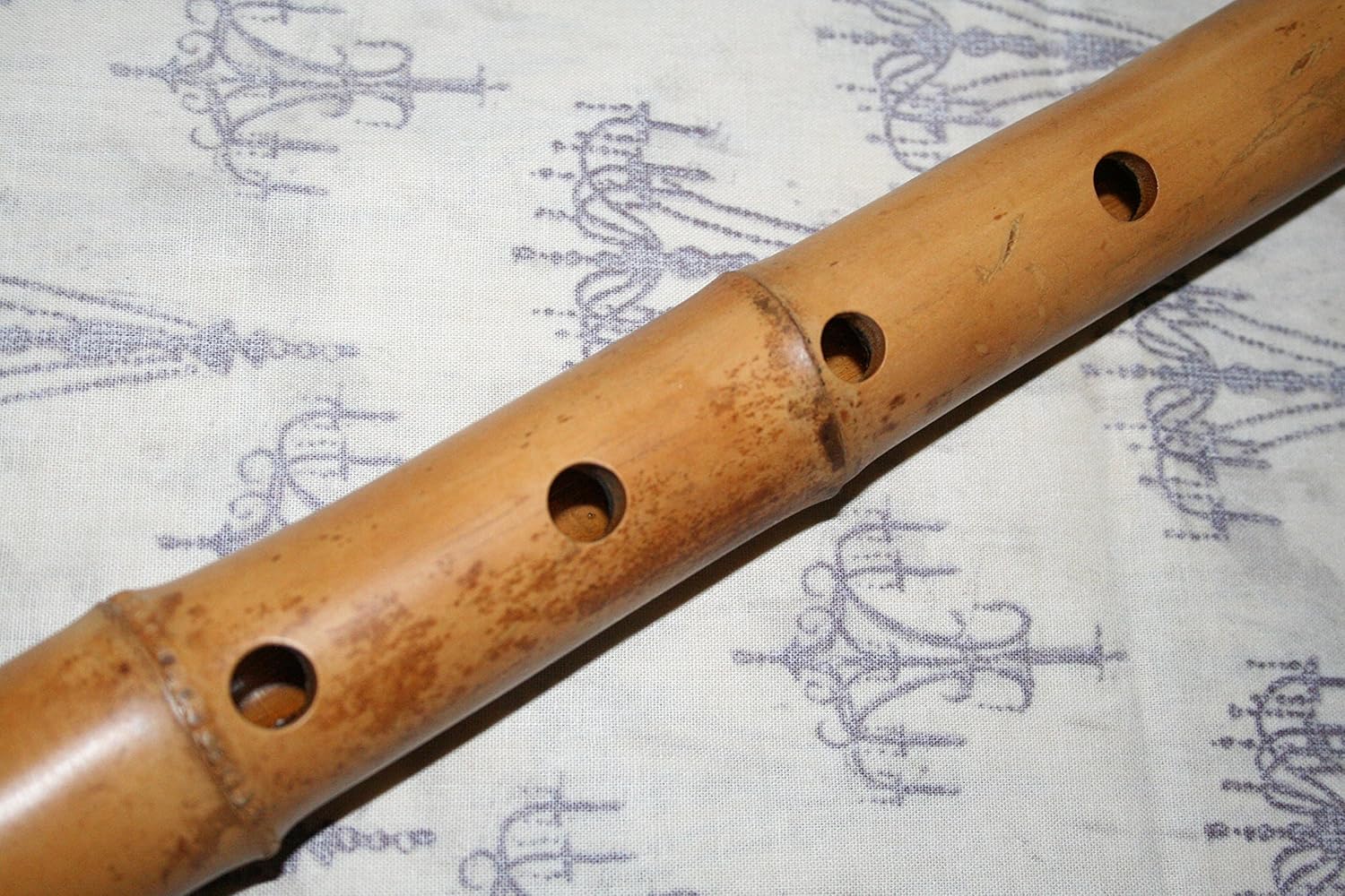 1.6 Pentatonic 5 Holes Shakuhachi Bamboo Flute w. Root end & Natural Edge-Cut Mouthpiece