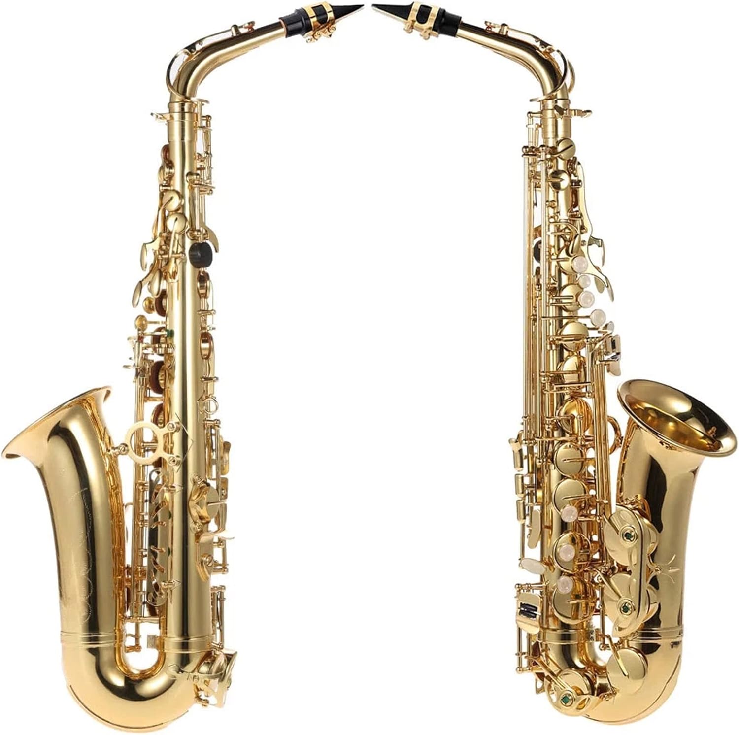 EB Alto Saxophone Brass Lacquered Gold E Flat Alto Sax Woodwind Instrument (Color : 2)