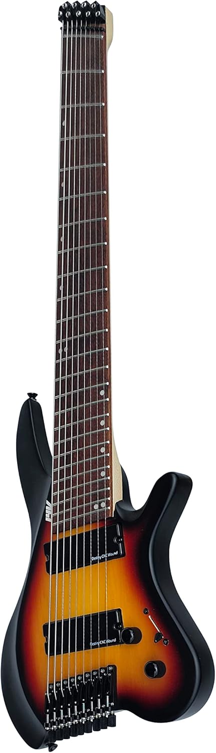 IYV-ISHLFF9-550 9 String Headless Electric Guitar, Sunburst