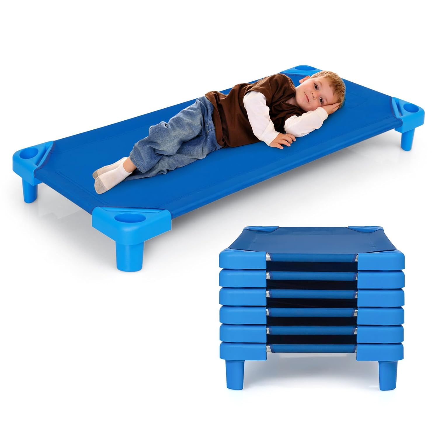 Giantex 6 PCS Stackable Daycare Cot for Kids, 51