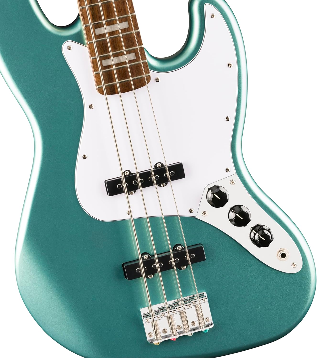Affinity Series Active Jazz Bass, Laurel Fingerboard, White Pickguard, Mystic Sea Foam Green