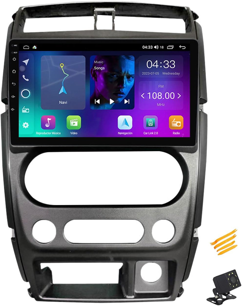 Android 13 Car Stereo Bluetooth Car Play 2 DIN Touch Screen Compatible with Suzuki Jimny 2007~2012 9in QLED Display Car Radio with Navigation Android Auto FM RDS SWC,4 Core NF1 1G+32G