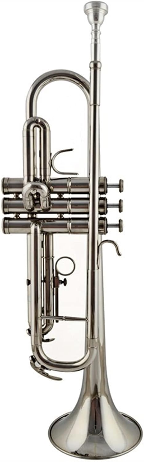 KESHUO Trumpet Instrument B-Flat Playing Grade Test Wind Instrument Brass Nickel-Plated Trumpets