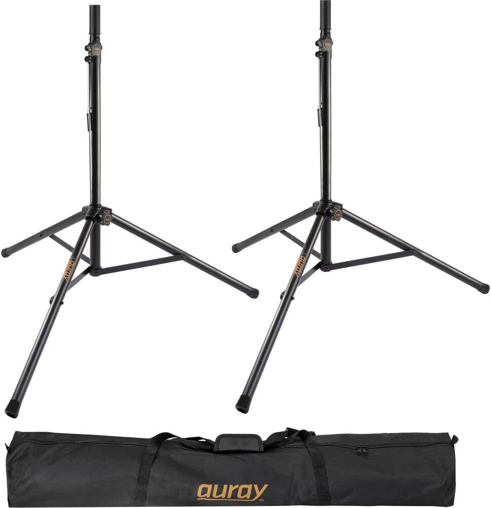 Electro-Voice EVERSE 12 Weatherized Battery-Powered Loudspeaker with Bluetooth Audio and Control Black (Pair) Bundle with Auray Steel Speaker Stands with Case and 2X XLR Cable