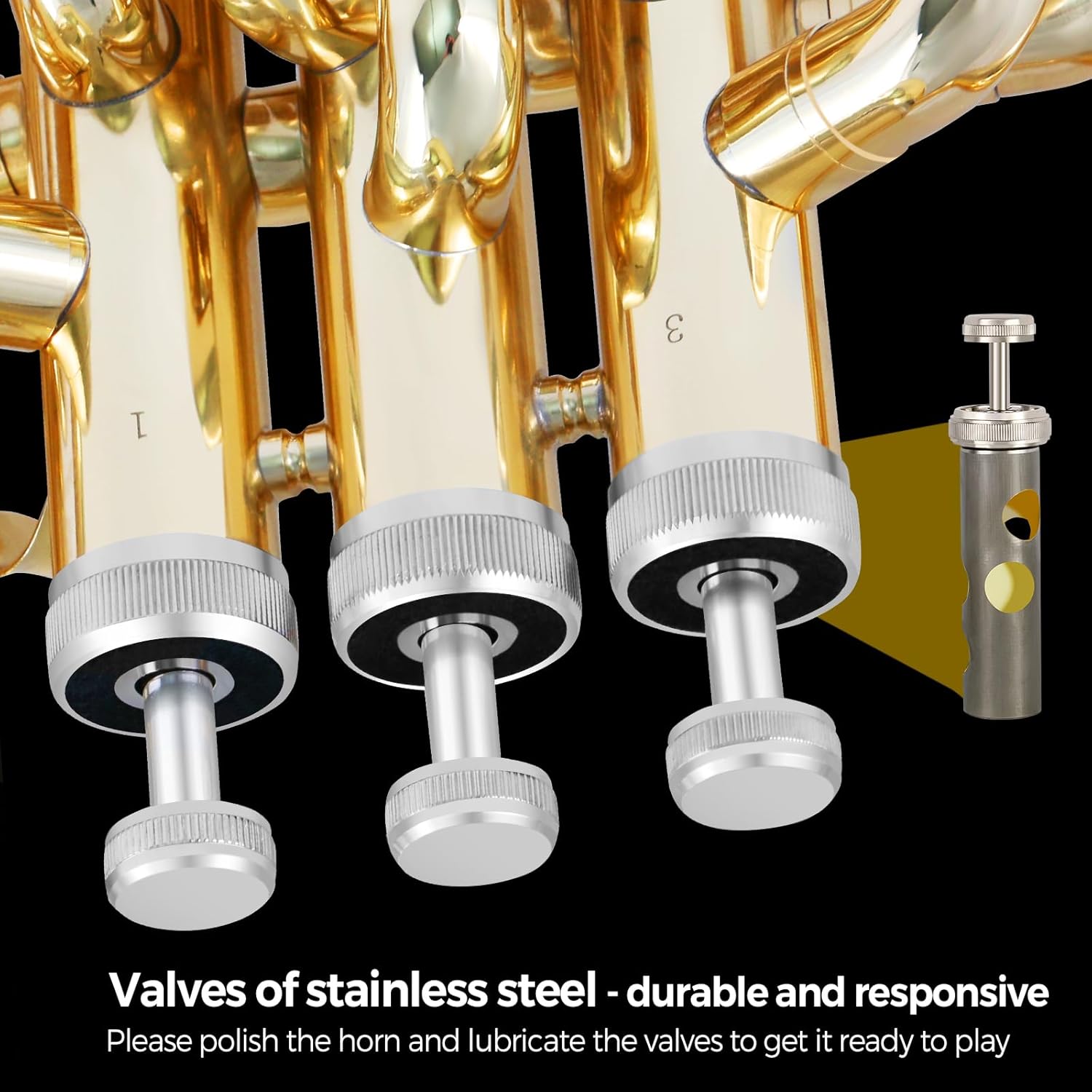 ROWELL Baritone Horn Bb Brass 3 Valves Lacquer Gold with Mouthpiece, Case and Gloves