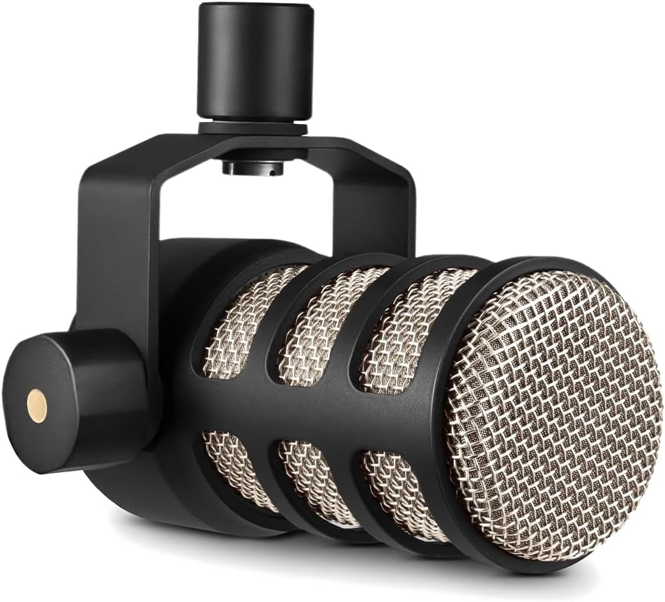 RØDE PodMic Cardioid Dynamic Broadcast Microphone with Integrated Swing Mount for Podcasting, Streaming, Gaming, and Voice Recording, Black