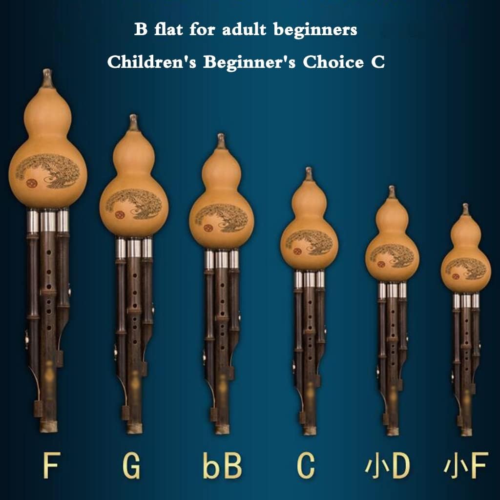 Musical Instruments 7-hole Cucurbit Instrument Purple Bamboo Wooden Flute Student Adult Beginner Playing Hulusi Durable Intonation, Portable Give Gifts (Color : Brown, Size : C-key)