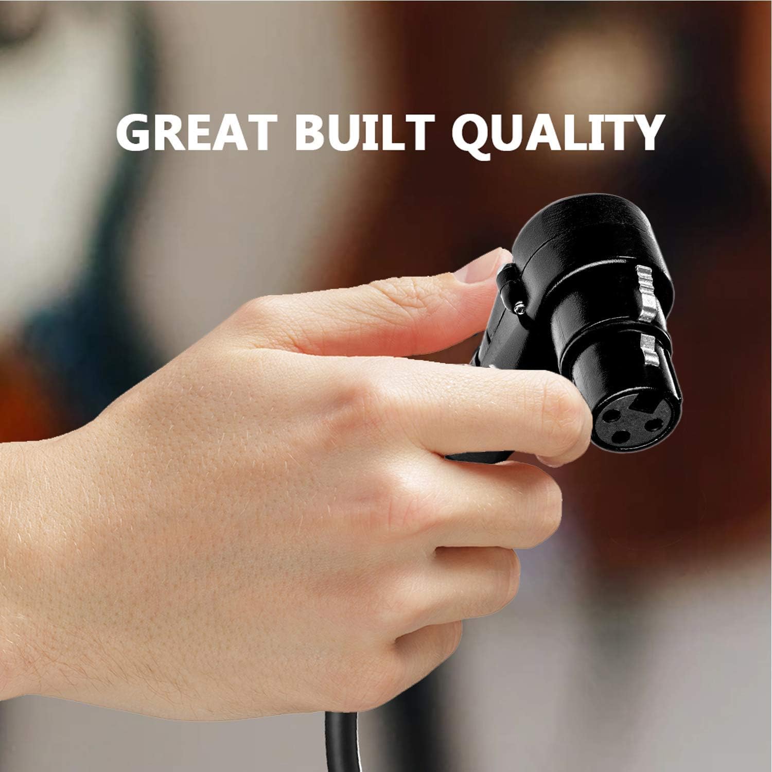 Balanced XLR Cable Male to Right Angle Female - 200 Feet Purple - Pro 3-Pin Microphone Connector for Powered Speakers, Audio Interface or Mixer for Live Performance & Recording