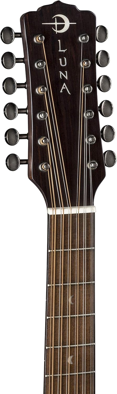 Luna Guitars Art Vintage Dread Solid Top 12 String A/E Guitar, ART V DCE 12