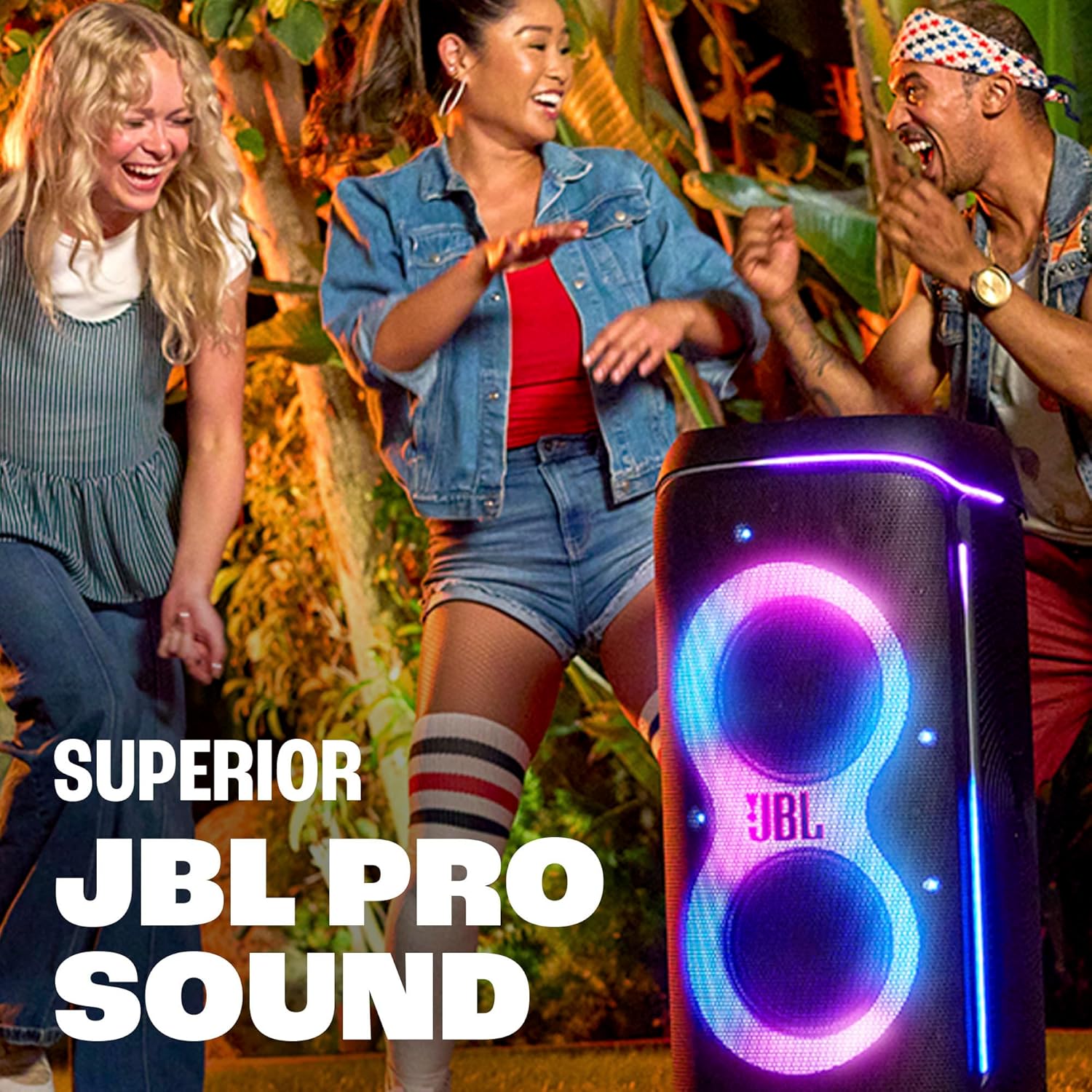 JBL PartyBox 720 - Loudest Battery-Powered Party Speaker with Superior Pro Sound and a Futuristic lightshow, Up to 15 Hours Playtime & IPX4 Splash Proof (Black)
