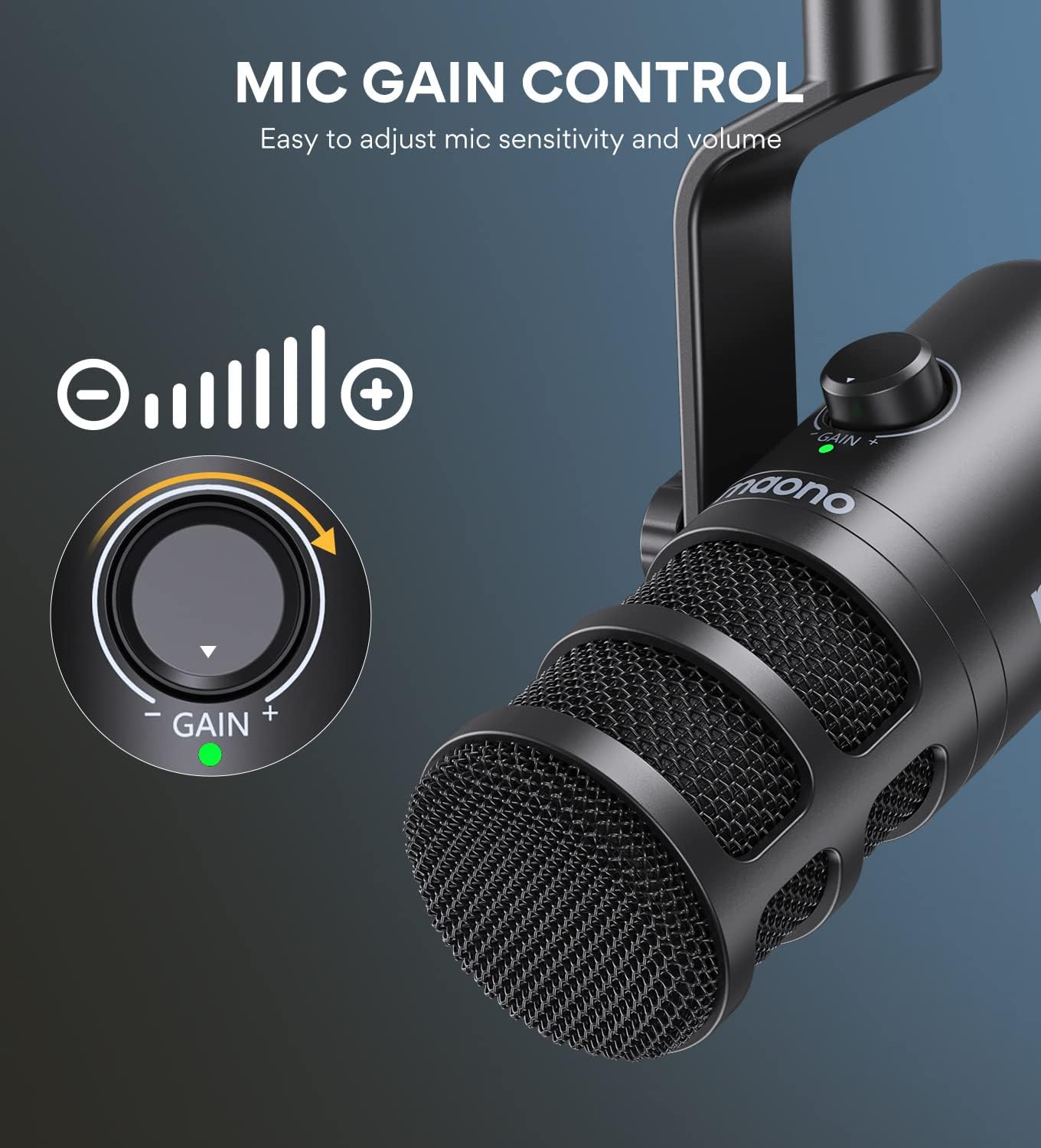 MAONO Podcast Microphone, PD100U & PM500 Cardioid Studio Recording Mic for Streaming, Podcasting, Singing, Voice-Over, Vocal, Home-Studio, YouTube, Skype, Twitch