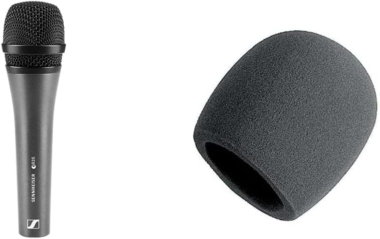 Sennheiser Professional E 835 Dynamic Cardioid Vocal Microphone, Wired, Wireless & On-Stage Foam Ball-Type Microphone Windscreen, Black