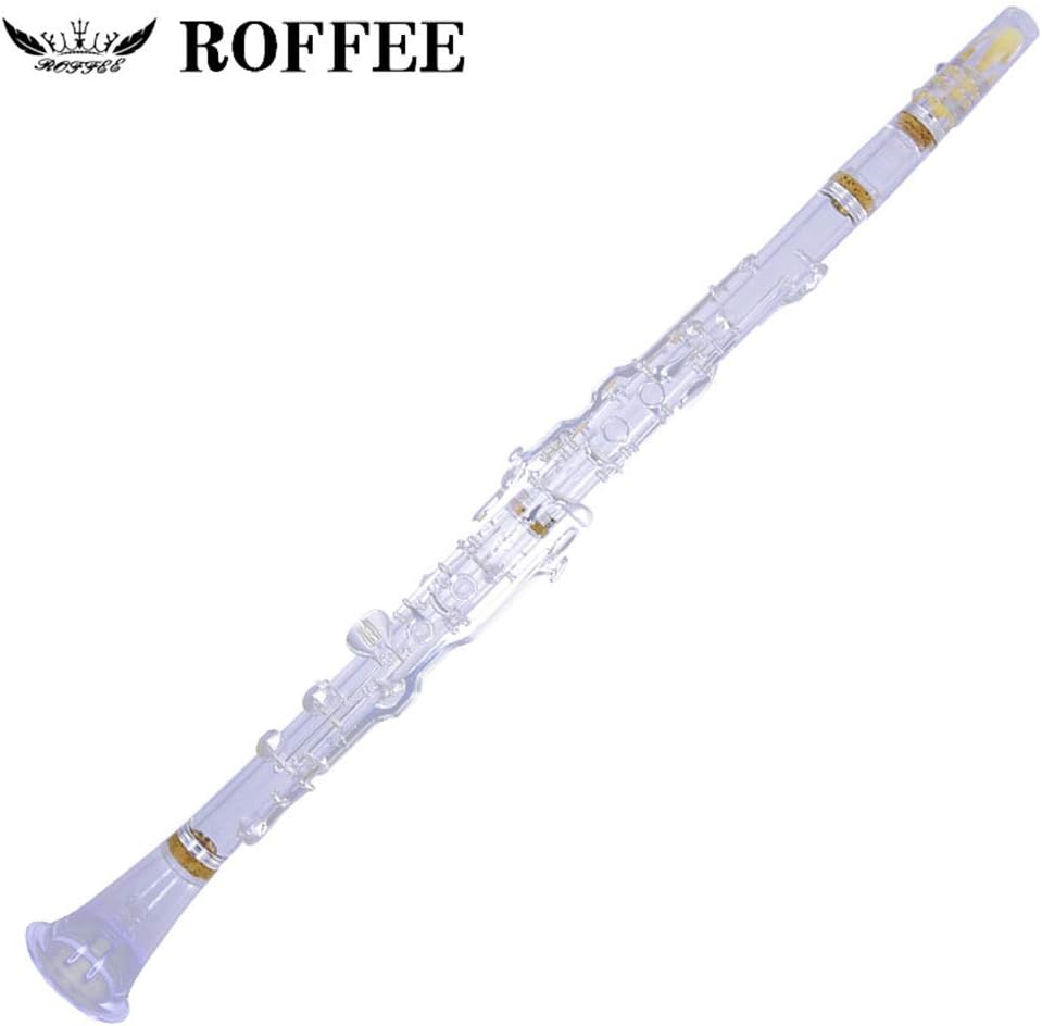 clarinet professional performance level 506 acrylic transparent body ABS silver plated 18 keys 4 rings G tone