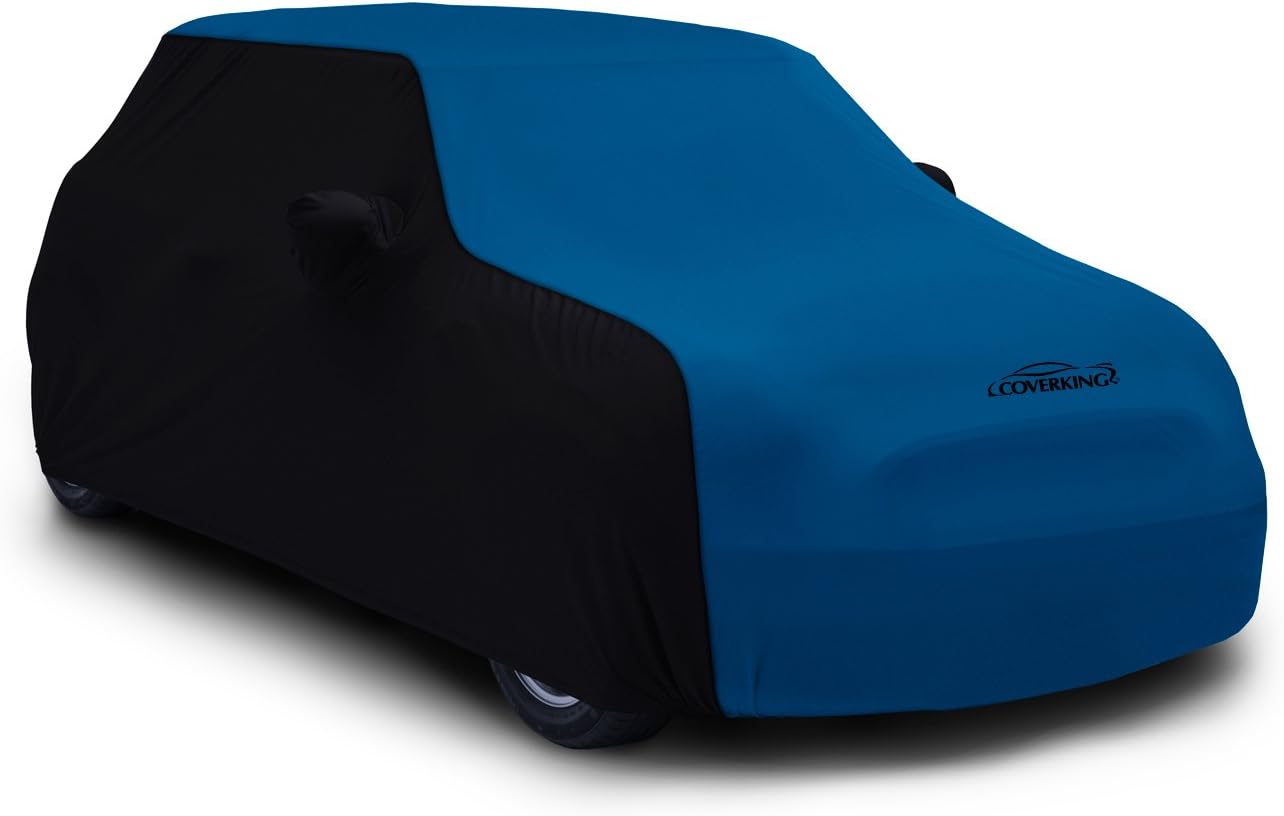 Coverking Custom Car Cover for Select Toyota Supra Models - Satin Stretch (Grabber Blue with Black Sides)