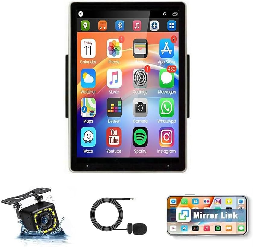 2+32G Rotatable Car Stereo Radio for Ford F-150 1997-2018,for Ford F-250/F-350 Super Duty 2006-2014 with 10 Inch Touch Screen,Wireless Carplay/Android Auto GPS FM Bluetooth Reverse Camera