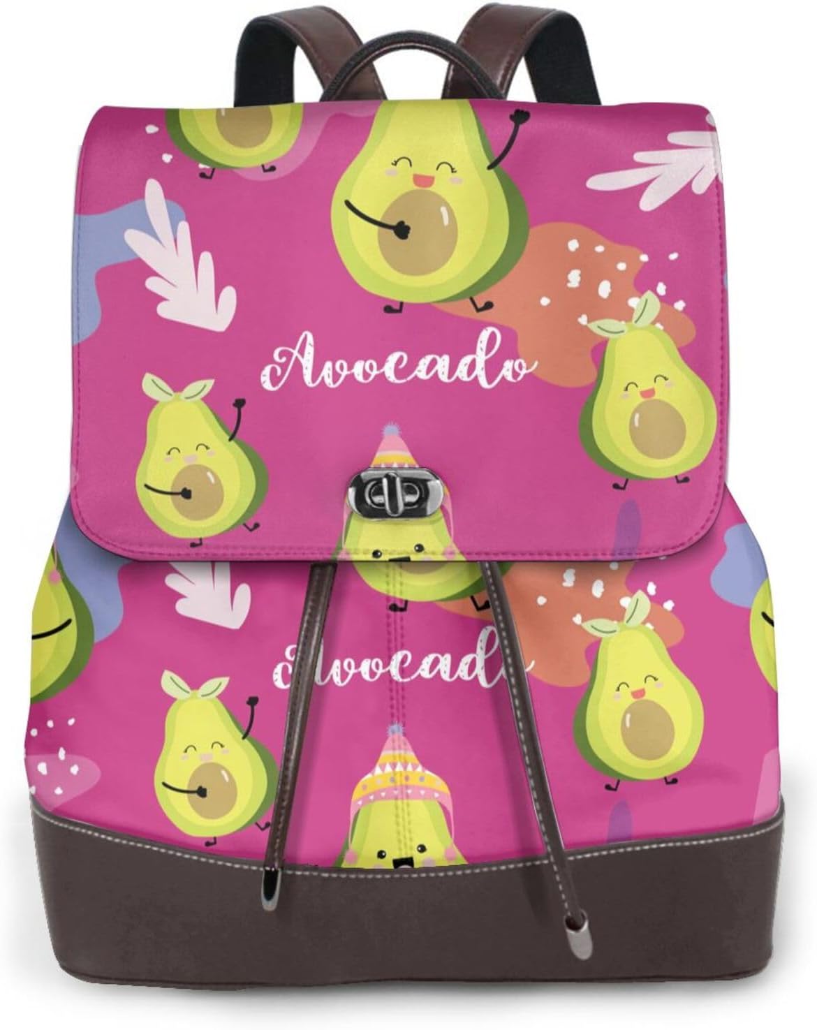 Pink Green Avocado for Womens Backpack Purse Microfiber PU Anti-theft Large Fashion Designer Travel Bag Ladies Shoulder Bags