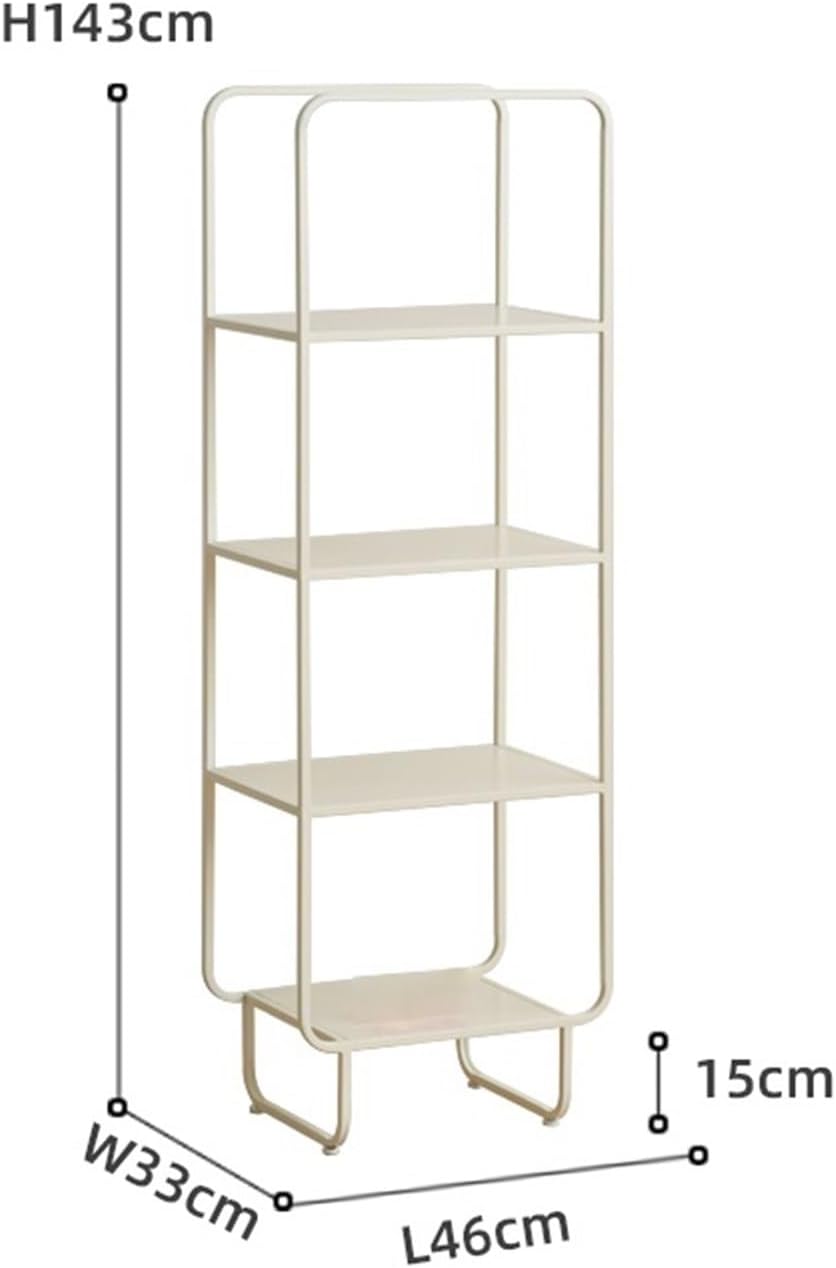 Bookcase Shelf for Books in Iron Integrated Storage Shelf from Floor to Ceiling Small Corner Bookcase Wall Mount Narrow Corner Shelf Bookcase (Size:White)
