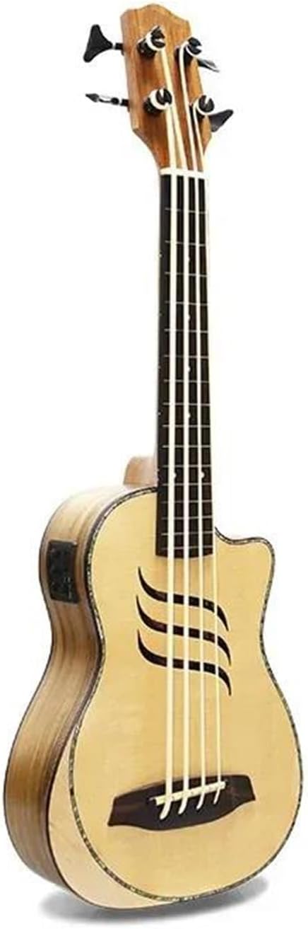 Adult Ukulele Acoustic Electric Solid Spruce Fretless Ukulele Bass 30 Inch Guitar 30 Inch 4 String Mini Electric Guitar Pickup