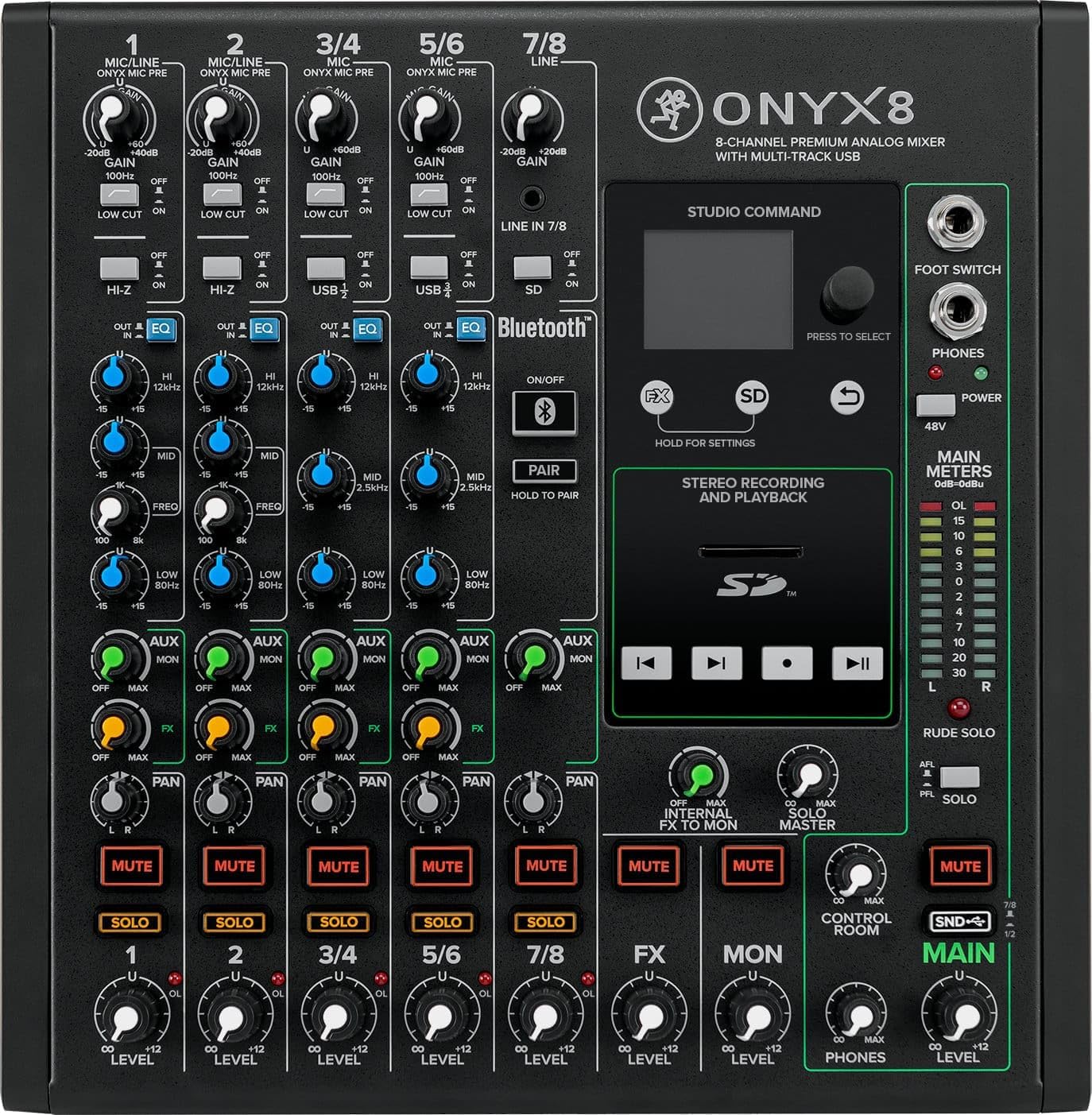 MACKIE Onyx8 8 Channel Analog Mixer with USB Multi-Track