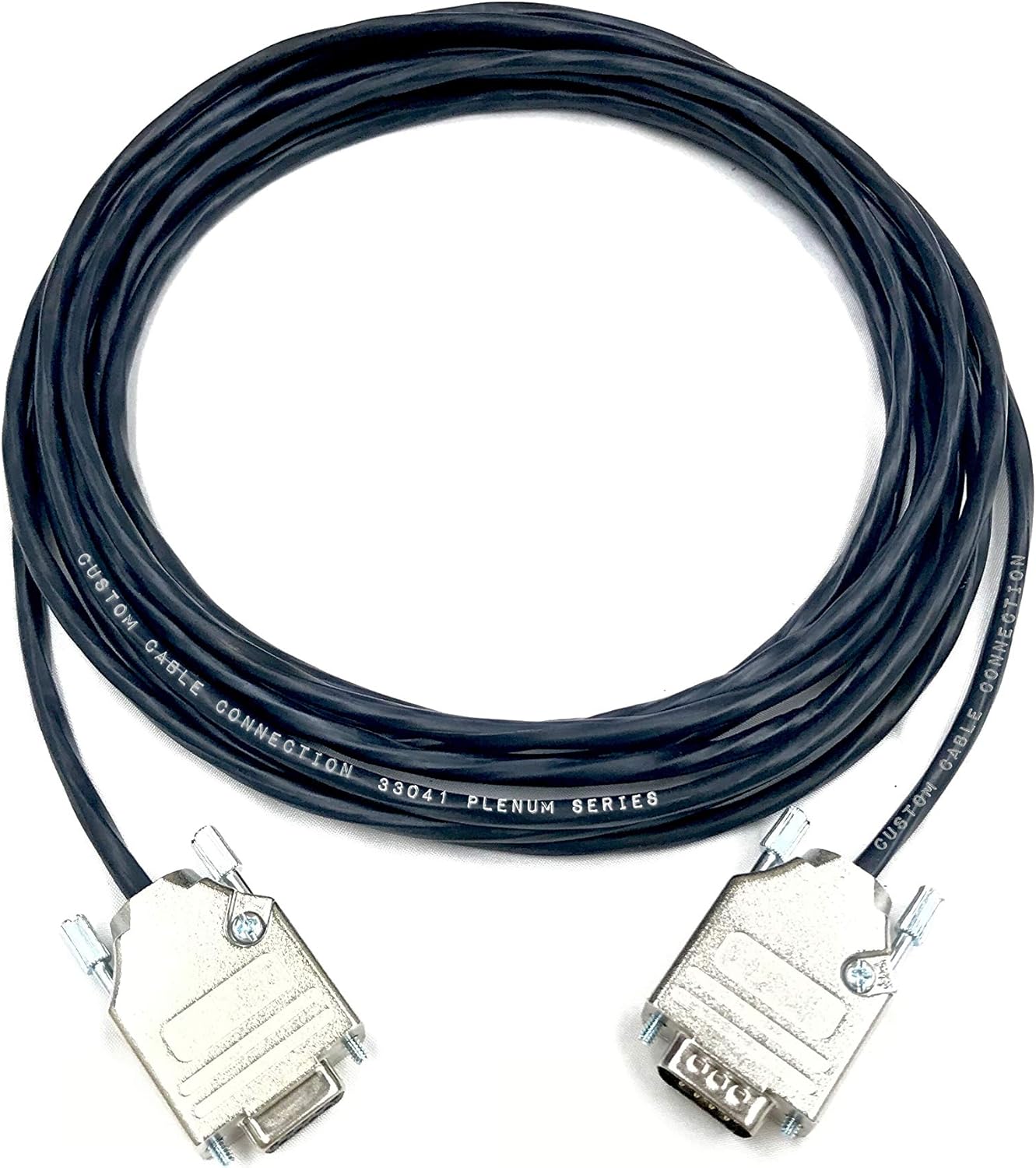 1 Foot DB9 Male to Female RS232 Plenum Extension Serial Cable - 22 AWG with Plenum Black Jacket - Made in The USA by Custom Cable Connection