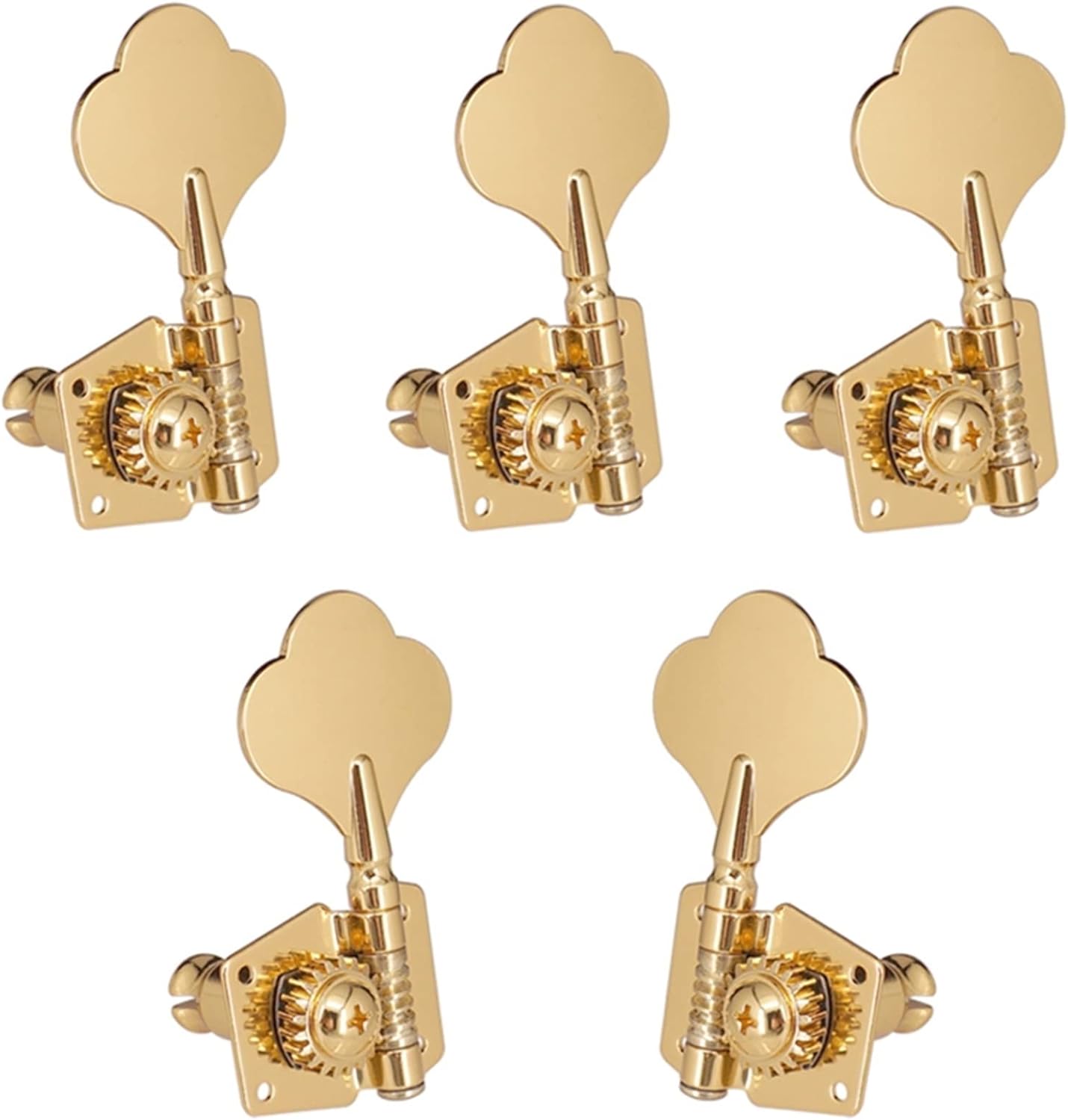 KESHUO 5Pcs Gold Open 5 Strings Bass Guitar Tuning Pegs Tuners Machine Heads Accessories Parts Tuner Machine Heads Knobs (Color : 4L+1R)
