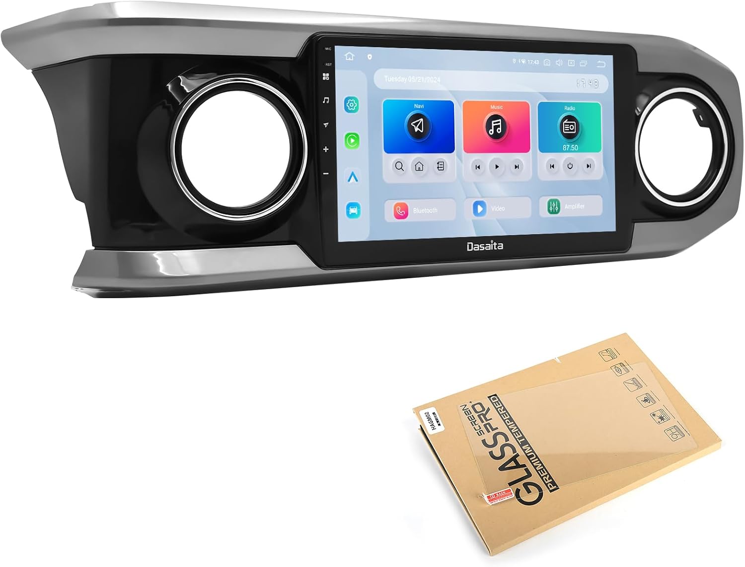 Dasaita Android 13 Car Stereo for Toyota Tacoma 2016-2022 with Wireless Apple Carplay/Android Auto/Screen Protector, 10.2