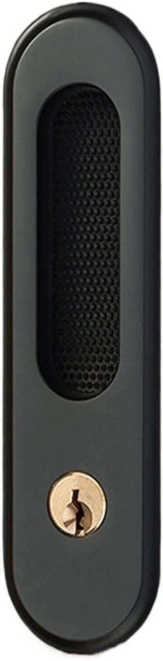 Mute Mortice Sliding Door Lock Hidde Handle Interior Door Pull Lock Modern Anti-Theft Room Wood Door Lock Furniture Hardware(H)