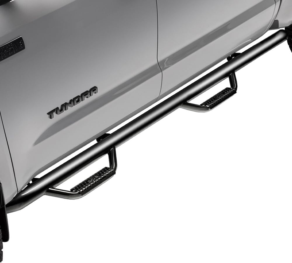 RealTruck Nerf Steps for Toyota Tacoma | Wheel-to-Wheel, Heavy Duty Steel, Gloss Back | T0580CC | Fits 2005-2015 Toyota Tacoma, Double Cab 5' Short Bed, SRW Gas.