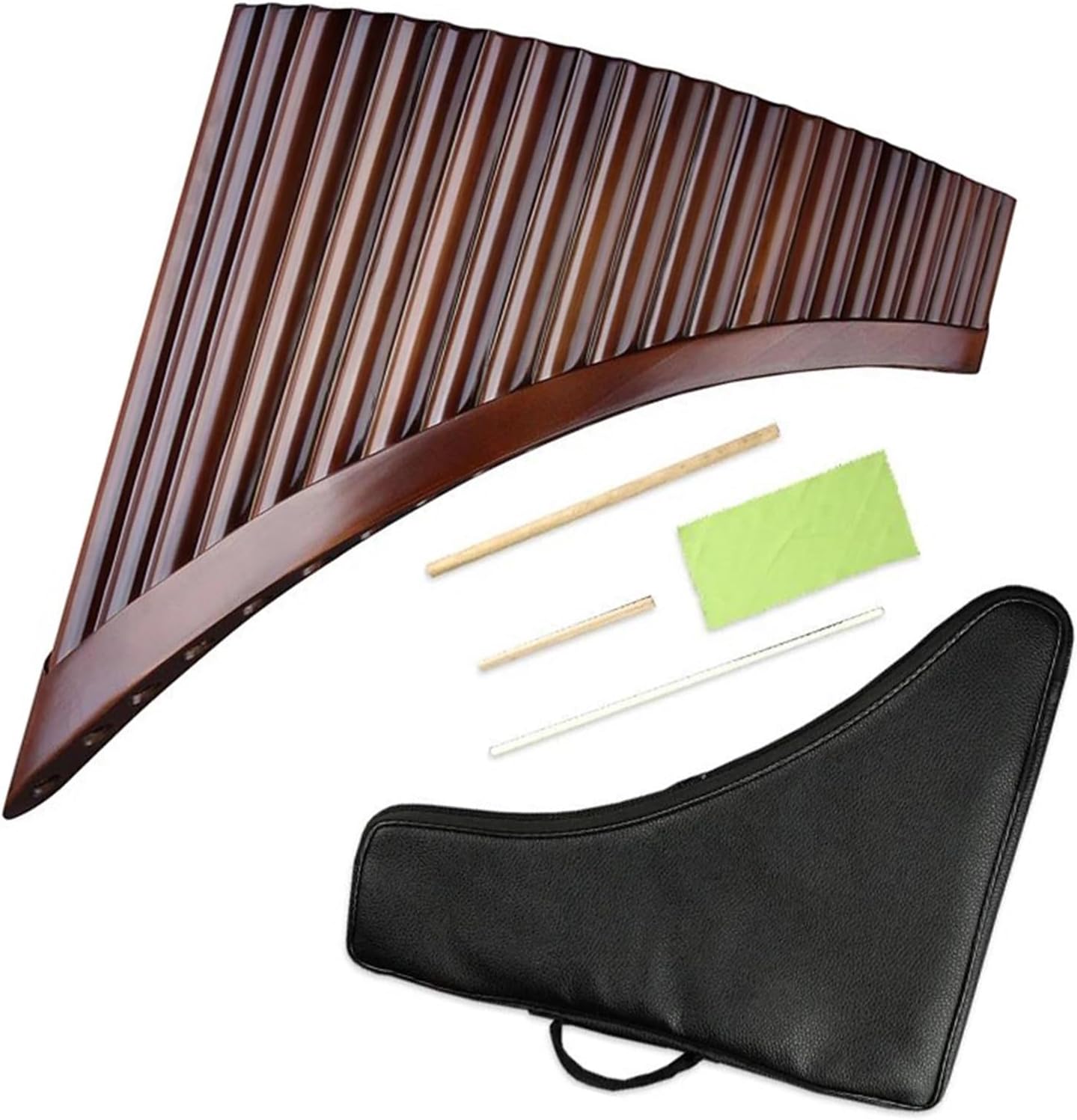 pan flute for beginners 22 Pipes Pan Flute C Key Woodwind Instrument Chinese Traditional Musical Purely Handmade (Color : Right)