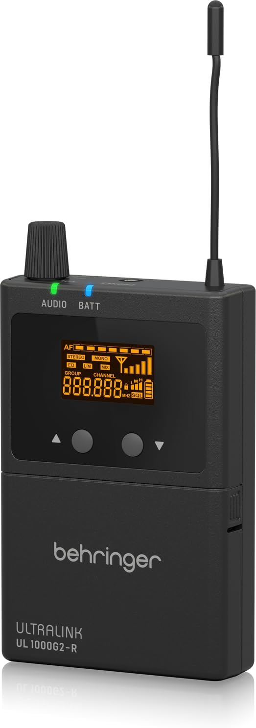 Behringer UL 1000G2-R UHF Wireless Belt-Pack Receiver UL 1000G2 | Ul1000G2-R Receiver & Earphones Ul1000G2 IEM System