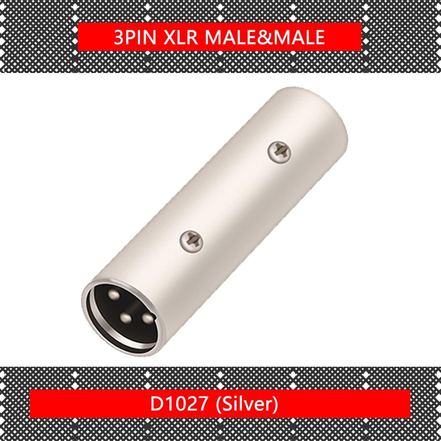 3Pin X L R Female to Female S I M Card Audio Microphone Mic Adapter Connector XLR Male to XLR Male Connectors 10Pcs (Color : 10xMM 3P)