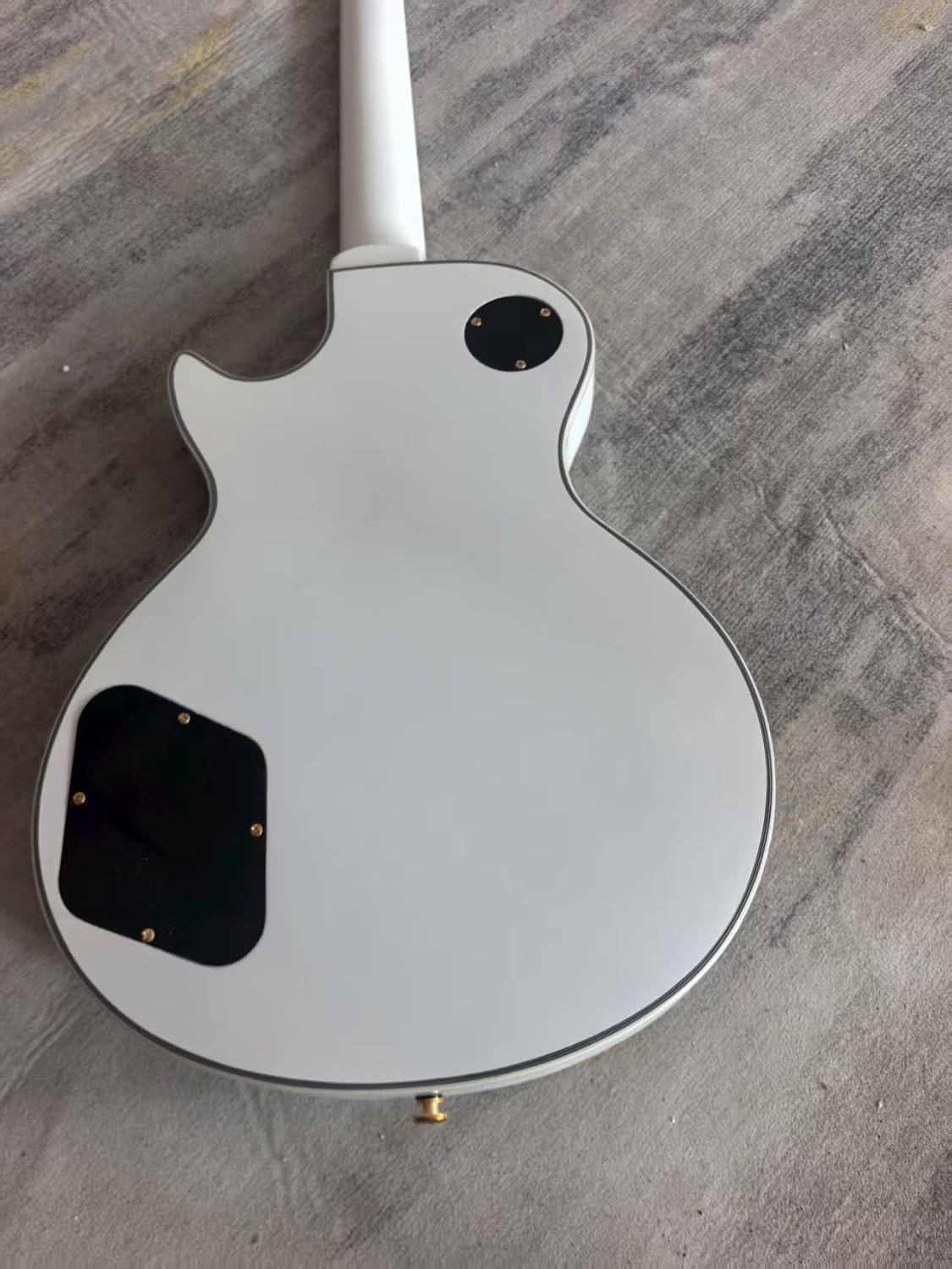 Beginner 6-String Electric Guitar Classic Single-Cutaway Body Solid Wood White Finish Gold Plated Hardware