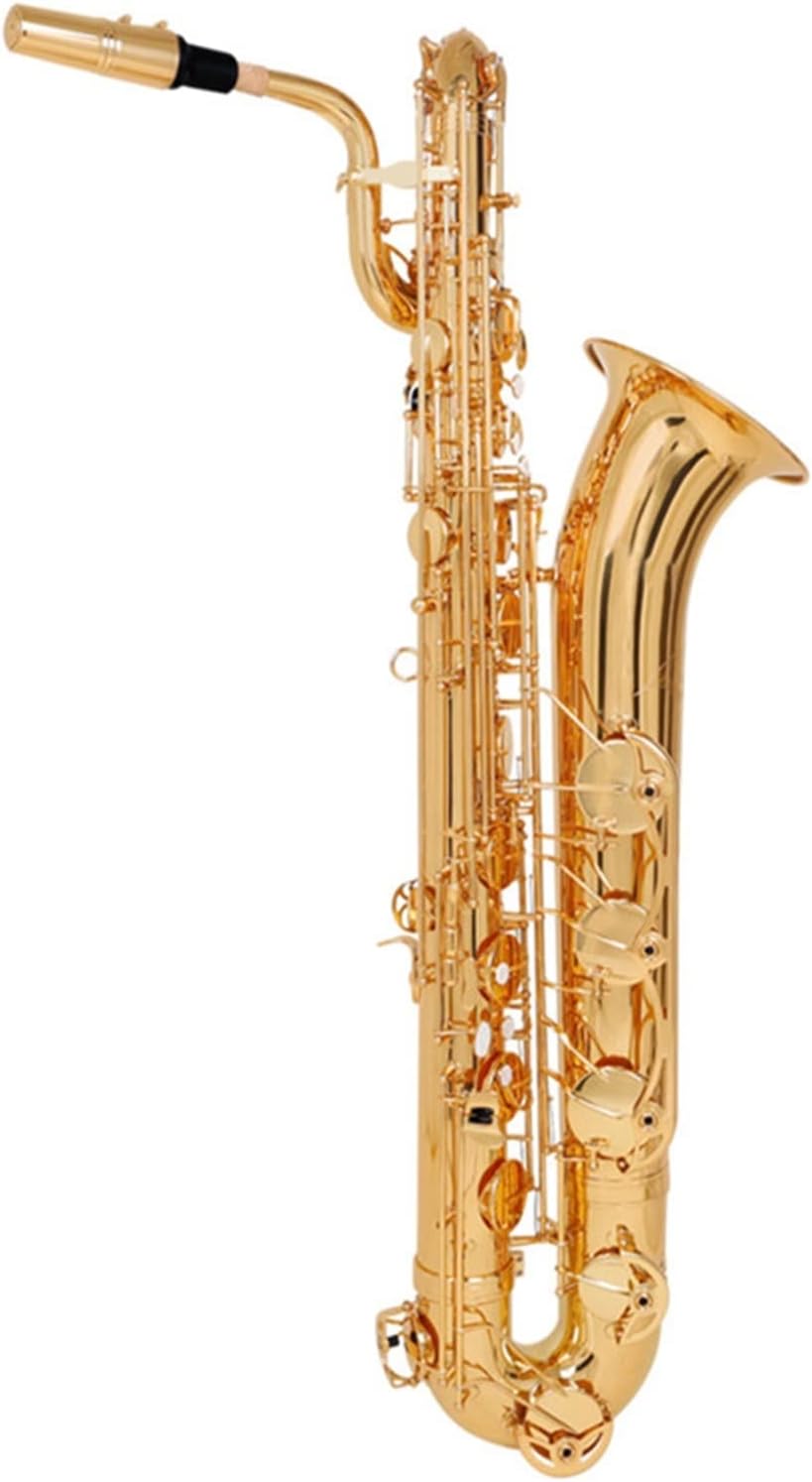 Saxophone Baritone Sax E-Flat Brass Carved White Shell Buttons for Professional Playing of Wind Instruments