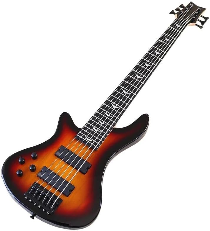 Left Handed 6-String Electric Bass Guitar,43-Inch Full Size, Solid Basswood Body,Canada Maple Neck & Fingerboard,24-Fret